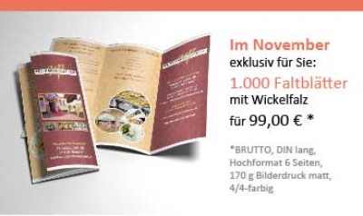 Angebot: 1.000 Faltblätter mit Wickelfalz
